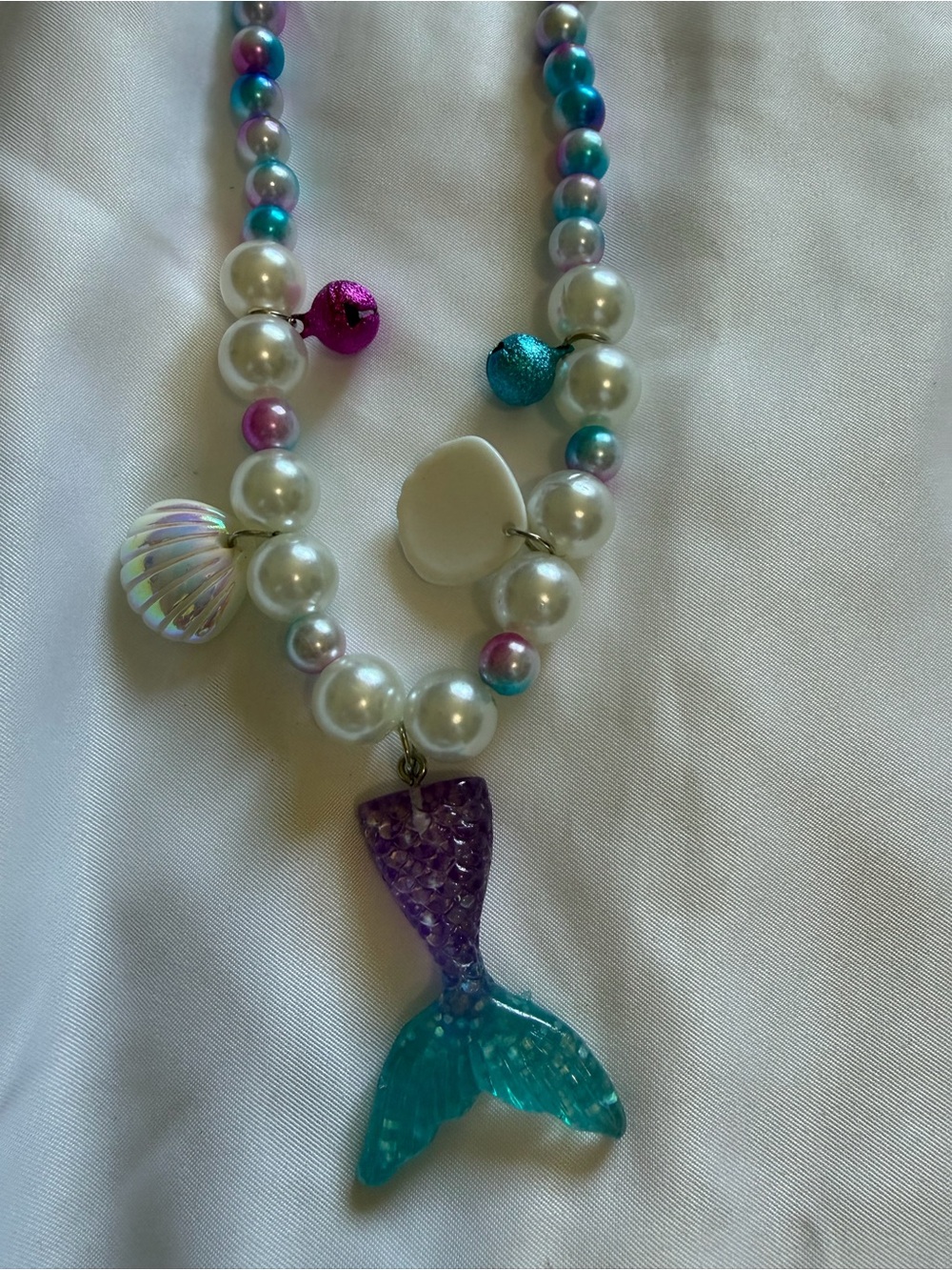 Mermaid Pearl Charm Necklace Y2K Mermaidcore